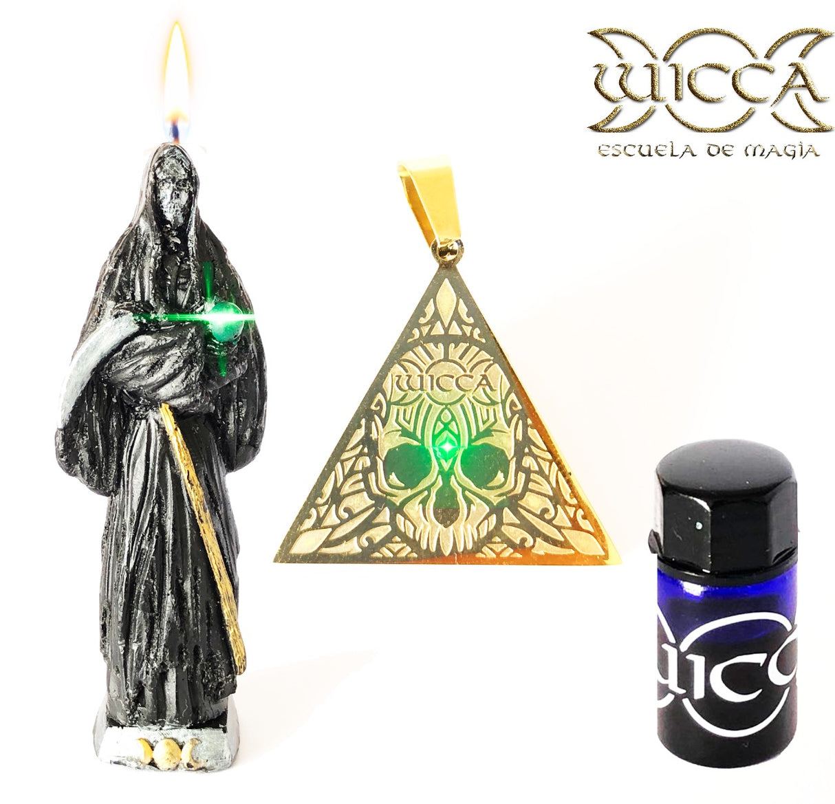Talisman de la Muerte: Protección y Transformación con Pócima y Vela de la Santa Muerte"