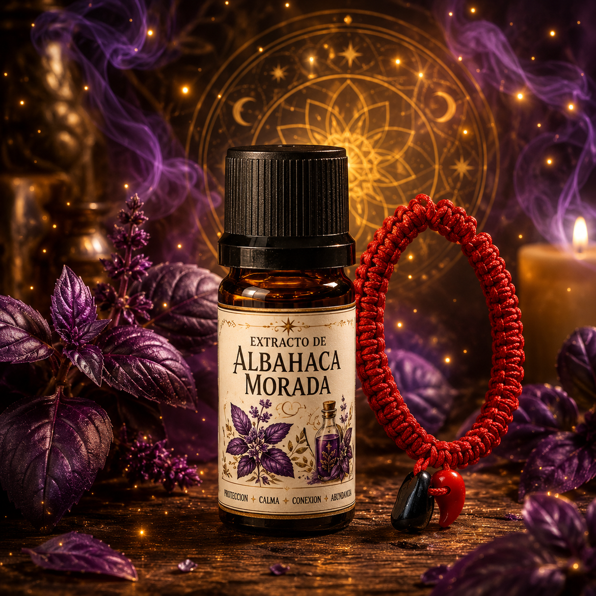 Albahaca Morada para el Trabajo y Azabache de Protección