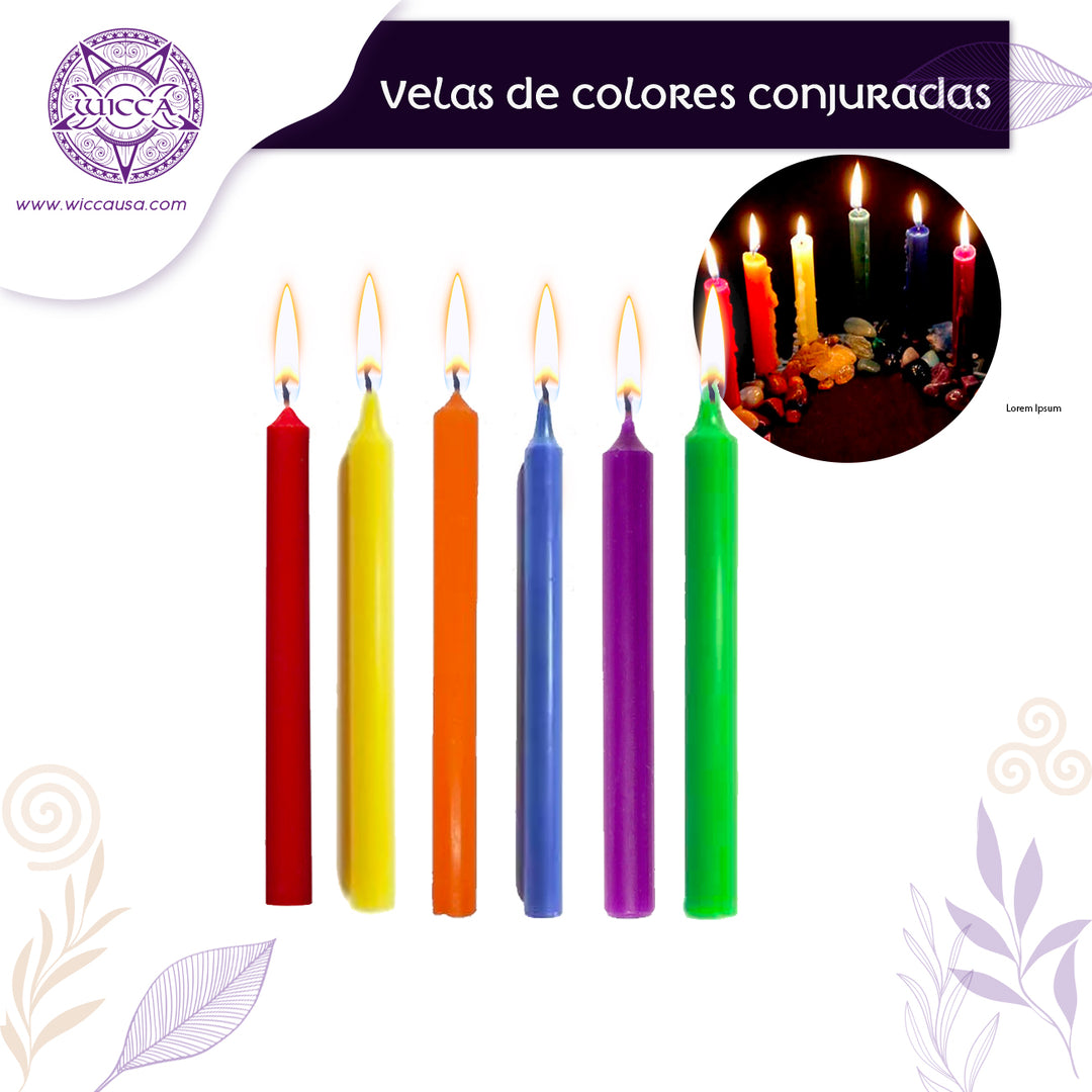 Conjured Colored Candles 4" Set 7